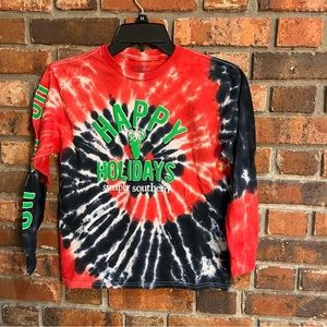 Simply Southern girls kids Christmas holiday long sleeve t-shirt red YS